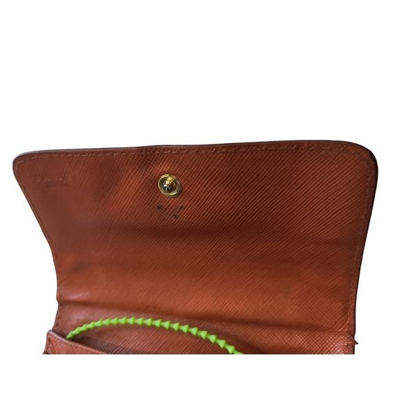Vintage PRADA Saffiano leather card holder in‎ Papaya Fair ++ condition - Picture 5 of 11
